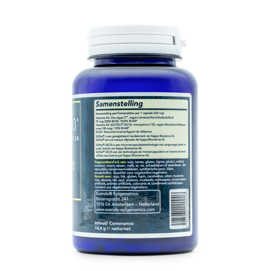 Vitamine D3 + K2 | 3000 IE & K2 | 60 capsules