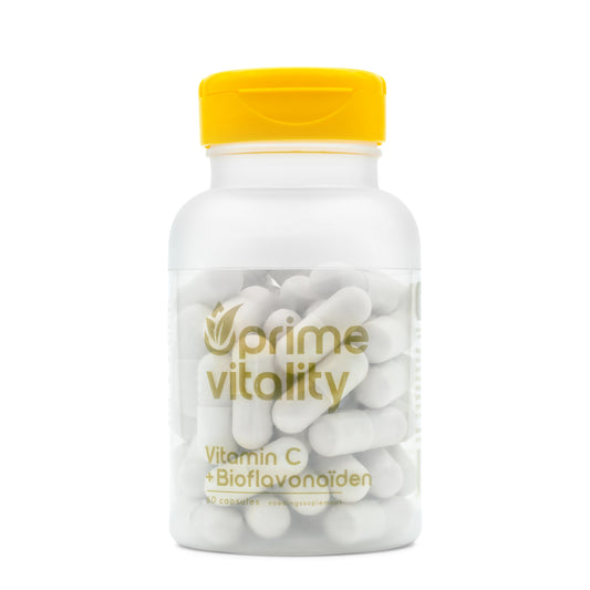 • Vitamin C Bioflavonoïden True Vitality capsules 1000 mg pot
• vitamine C supplement 1000 mg capsules bioflavonoïden
• True Vitality vitamine C capsules verpakking
• vitamine C antioxidant supplement capsules dagelijks gebruik