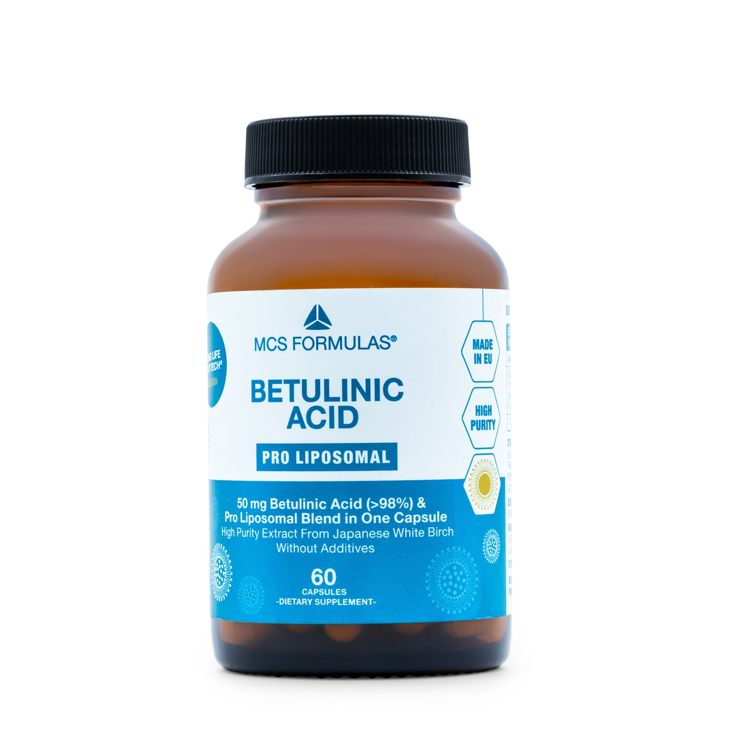 •	Betulinic Acid Pro Liposomal MCS Formulas capsules pot 60 stuks 
•	50 mg betulinezuur liposomaal supplement capsules pot 
•	MCS Formulas Betulinic Acid Pro Liposomal plantaardige capsules pot 
•	betulinezuur berk extract capsules pot 60 stuks