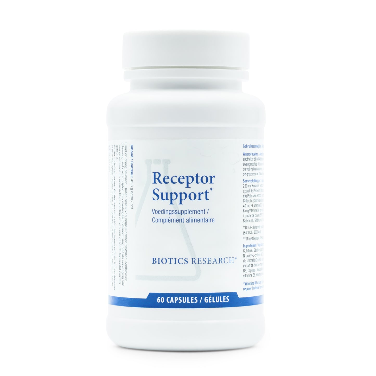 • Receptor Support Biotics Research capsules verpakking
• NAC kruiden en mineralen supplement capsules
• Biotics Research multi nutriënt formule met chlorella
• kruidenextracten vitamines mineralen capsules supplement