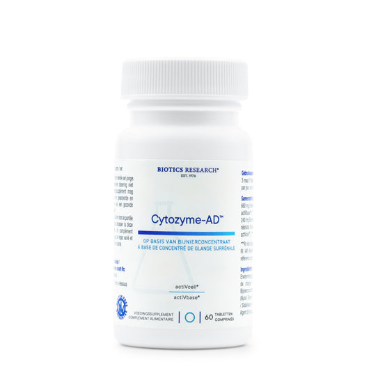 •	Cytozyme-AD Biotics Research tabletten pot 60 stuks 
•	actiVcell Cytozyme AD supplement tabletten Biotics Research pot 
•	Biotics Research Cytozyme-AD plantaardige tabletten pot 
•	supplement tabletten met erwtenmengsel en bijnierconcentraat pot