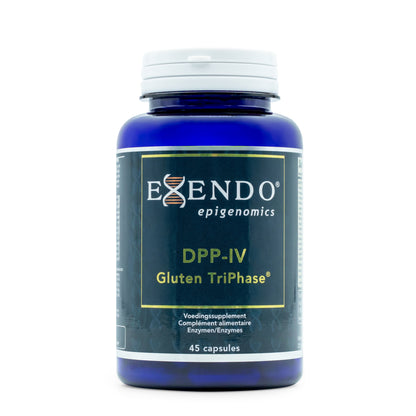•	DPP-IV Gluten Tri-Phase Exendo Epigenomics capsule pot 
•	enzymen en probiotica supplement capsules Exendo Epigenomics 
•	DPP-IV enzym formule gluten capsules verpakking 
•	Lactobacillus rhamnosus GG probiotic enzym supplement pot