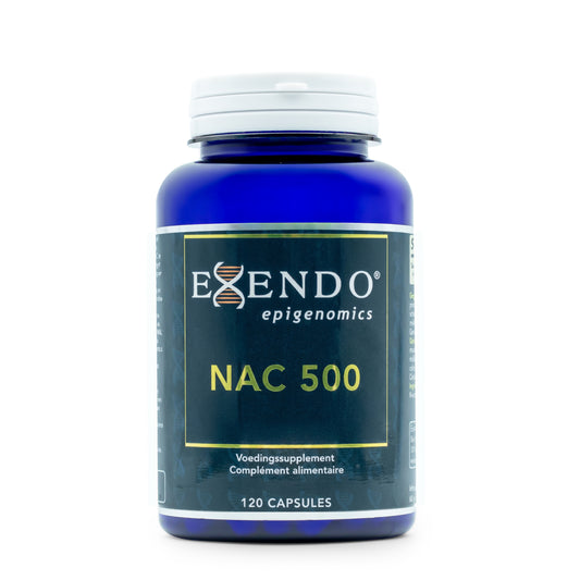 • NAC 500 Exendo Epigenomics capsules 120 stuks
• N-acetyl-L-cysteïne 500 mg capsules Exendo Epigenomics
• NAC aminozuur supplement vegan capsules Exendo
• Exendo Epigenomics NAC 500 mg supplement pot
