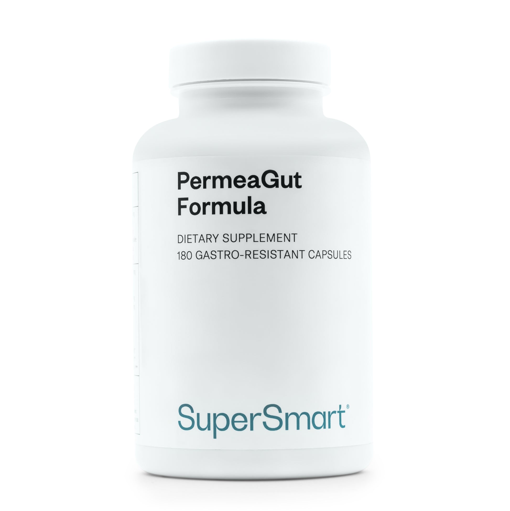 • PermeaGut Formula SuperSmart capsules pot 180 stuks
• L-glutamine butyraat quercetine darm supplement capsules
• maagsapresistente darm formule SuperSmart supplement
• SuperSmart PermeaGut Formula voedingssupplement verpakking
